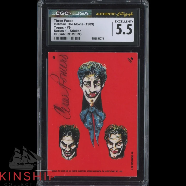 Cesar Romero signed 1989 Topps Joker Sticker Card JSA CGC Slab Batman Auto C5943