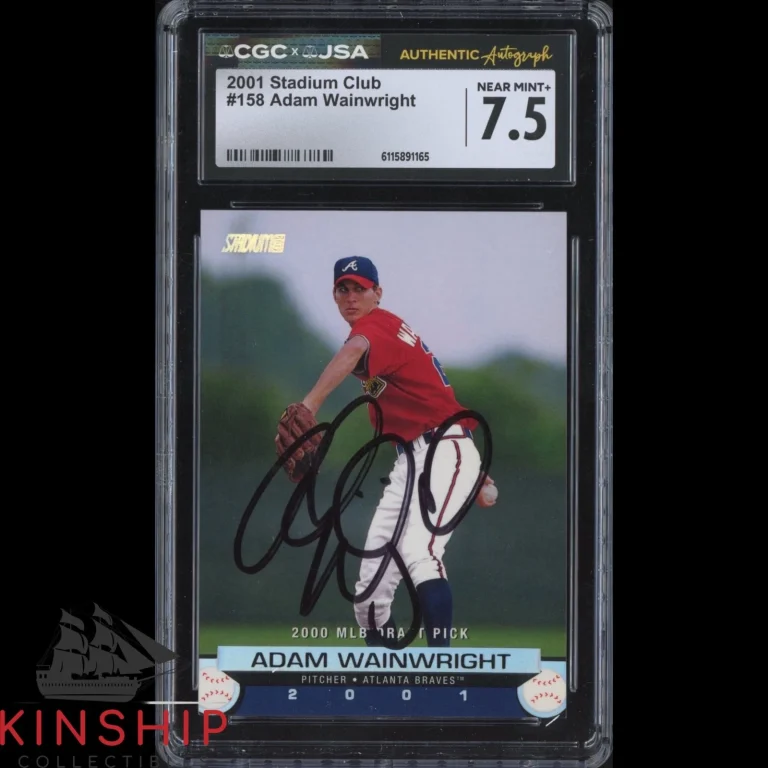 Adam Wainwright signed 2001 Stadium Club Trading Card JSA CGC Slab Auto C5966