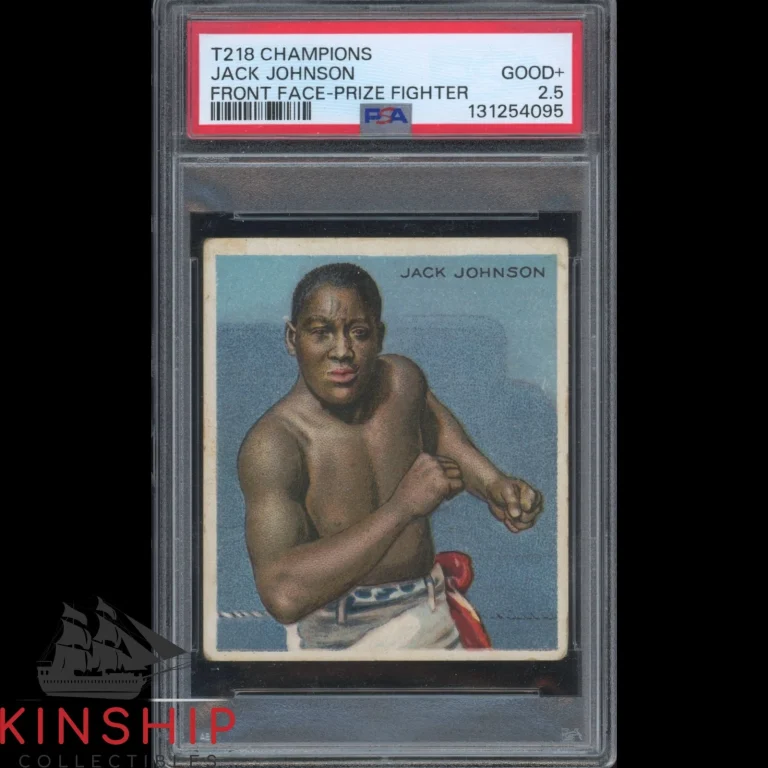 Jack Johnson 1910 T218 Mecca Champions Front Face Card PSA DNA Slab 2.5 C6058