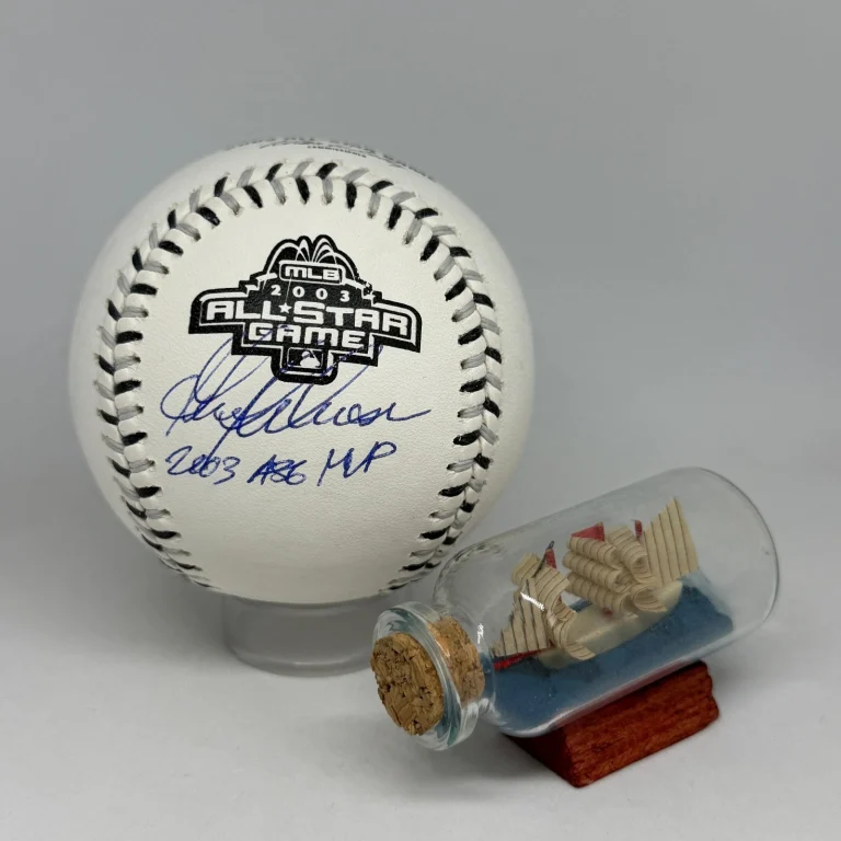 Garret Anderson signed 2003 All Star Game Logo Baseball JSA Inscribed MVP A4363