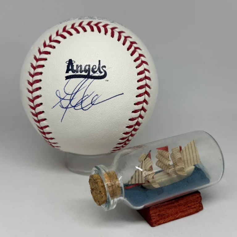 Garret Anderson signed Rawlings Angels City Connect Logo Baseball JSA COA A4367