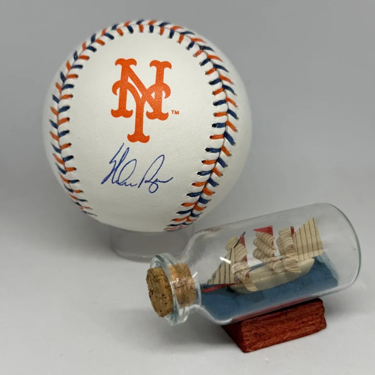 Nolan Ryan signed Rawlings Mets Team Stitch Logo Baseball NR Holo Auto A4372