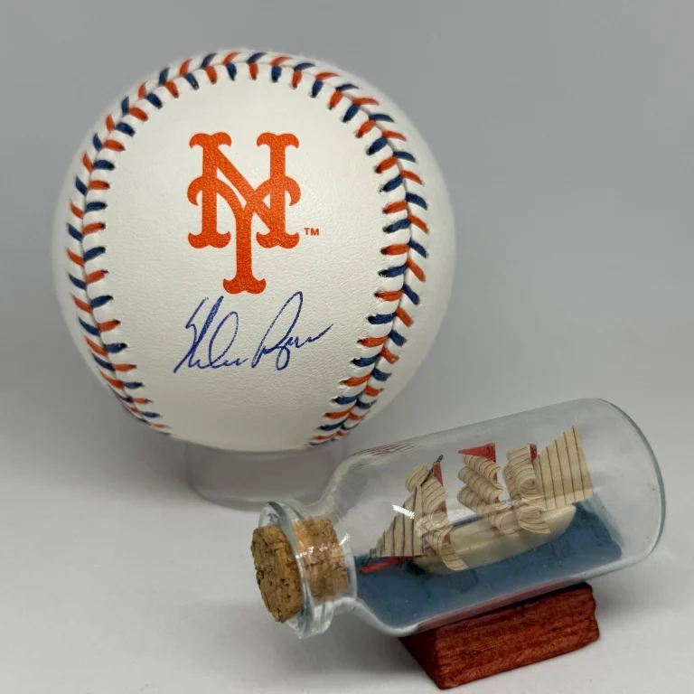 Nolan Ryan signed Rawlings Mets Team Stitch Logo Baseball NR Holo Auto A4373
