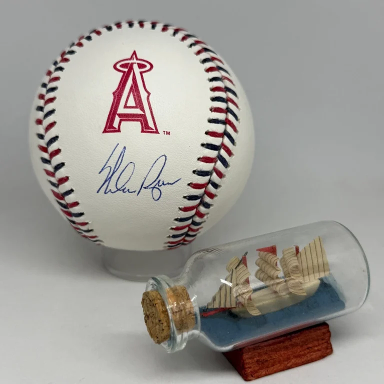 Nolan Ryan signed Rawlings Angels Team Stitch Logo Baseball NR Holo Auto A4374
