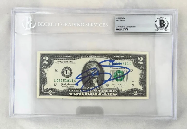 Joe Sakic Signed $2 Bill US Currency Colorado Avalanche Beckett BAS 3 COA