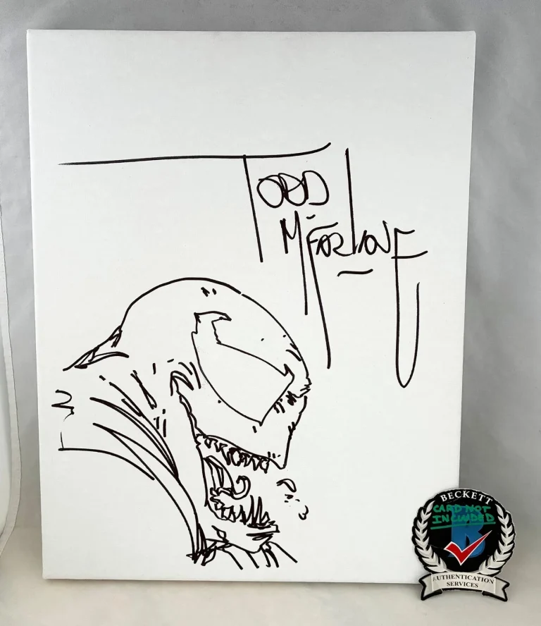 Todd McFarlane Signed Hand Drawn Sketch 11x14 Canvas Venom Beckett BAS COA