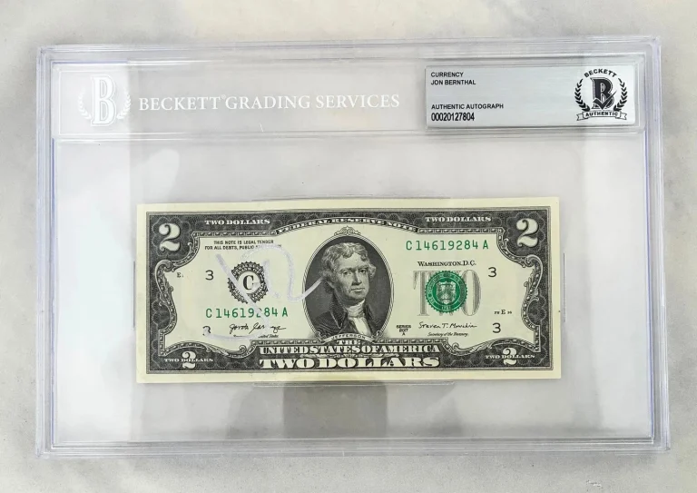 Jon Bernthal Signed $2 Bill US Currency Beckett BAS COA
