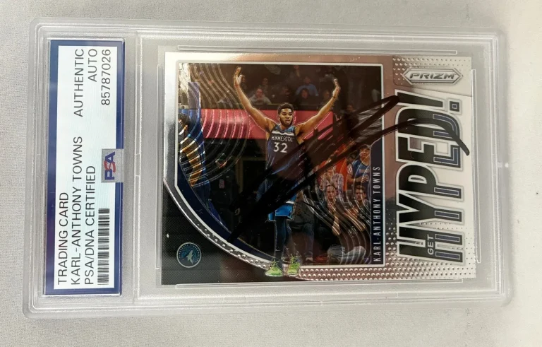 Karl-Anthony Towns Signed Card 2019 Panini Prizm #1 Minnesota Timberwolves PS...