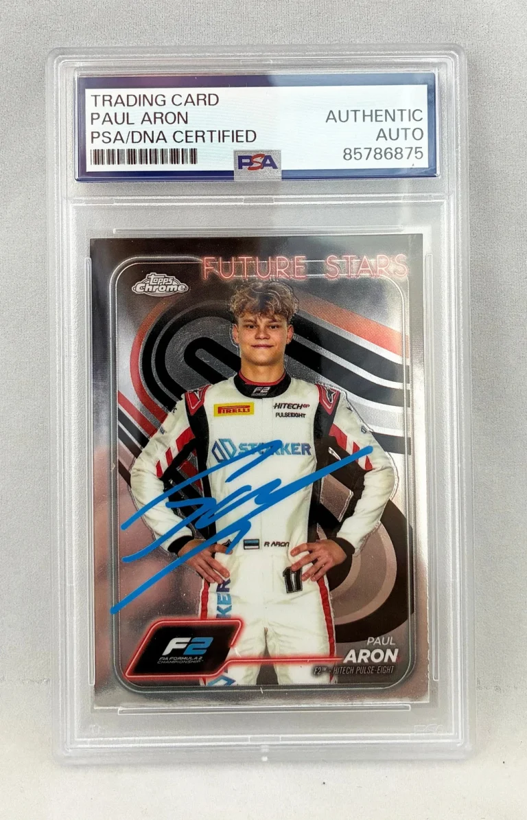 Paul Aron Signed Rookie Card 2024 Topps Chrome Sapphire #31 F2 PSA/DNA COA