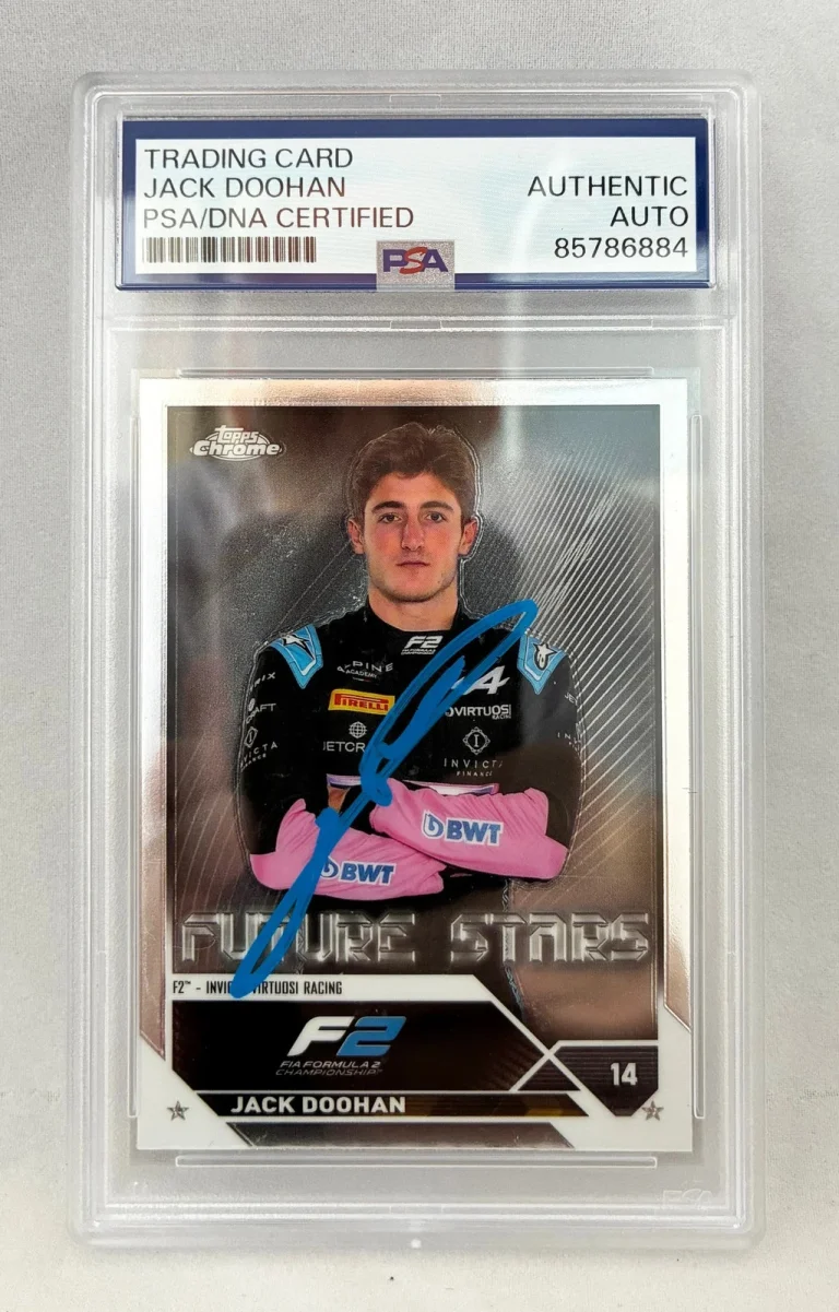 Jack Doohan Signed Rookie Card 2023 Topps Chrome #72 F2 PSA/DNA COA
