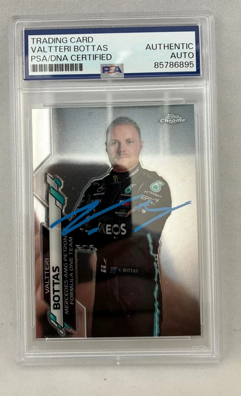 Valtteri Bottas Signed Rookie Card 2020 Topps Chrome F1 #2 PSA/DNA COA