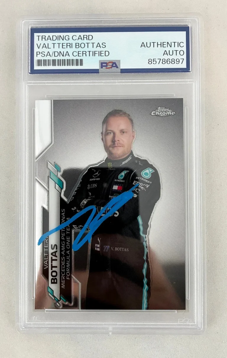 Valtteri Bottas Signed Rookie Card 2020 Topps Chrome F1 #2 PSA/DNA 1 COA