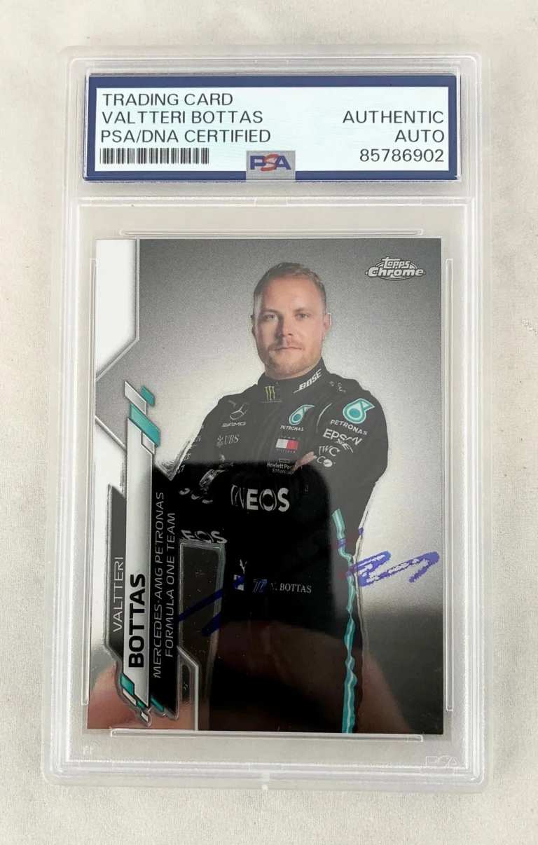 Valtteri Bottas Signed Rookie Card 2020 Topps Chrome F1 #2 PSA/DNA 2 COA