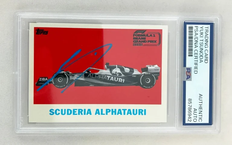 Yuki Tsunoda Signed Card 2022 Topps Miami GP F1 PSA/DNA COA