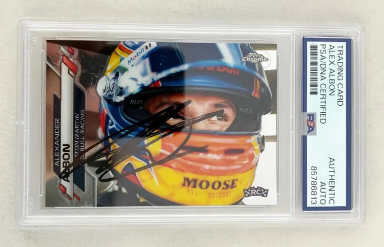 Alex Albon Signed Rookie Card 2020 Topps Chrome #178 F1 PSA/DNA COA