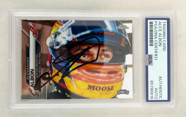 Alex Albon Signed Rookie Card 2020 Topps Chrome #178 F1 PSA/DNA 1 COA