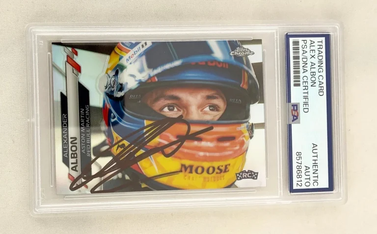 Alex Albon Signed Rookie Card 2020 Topps Chrome #178 F1 PSA/DNA 2 COA