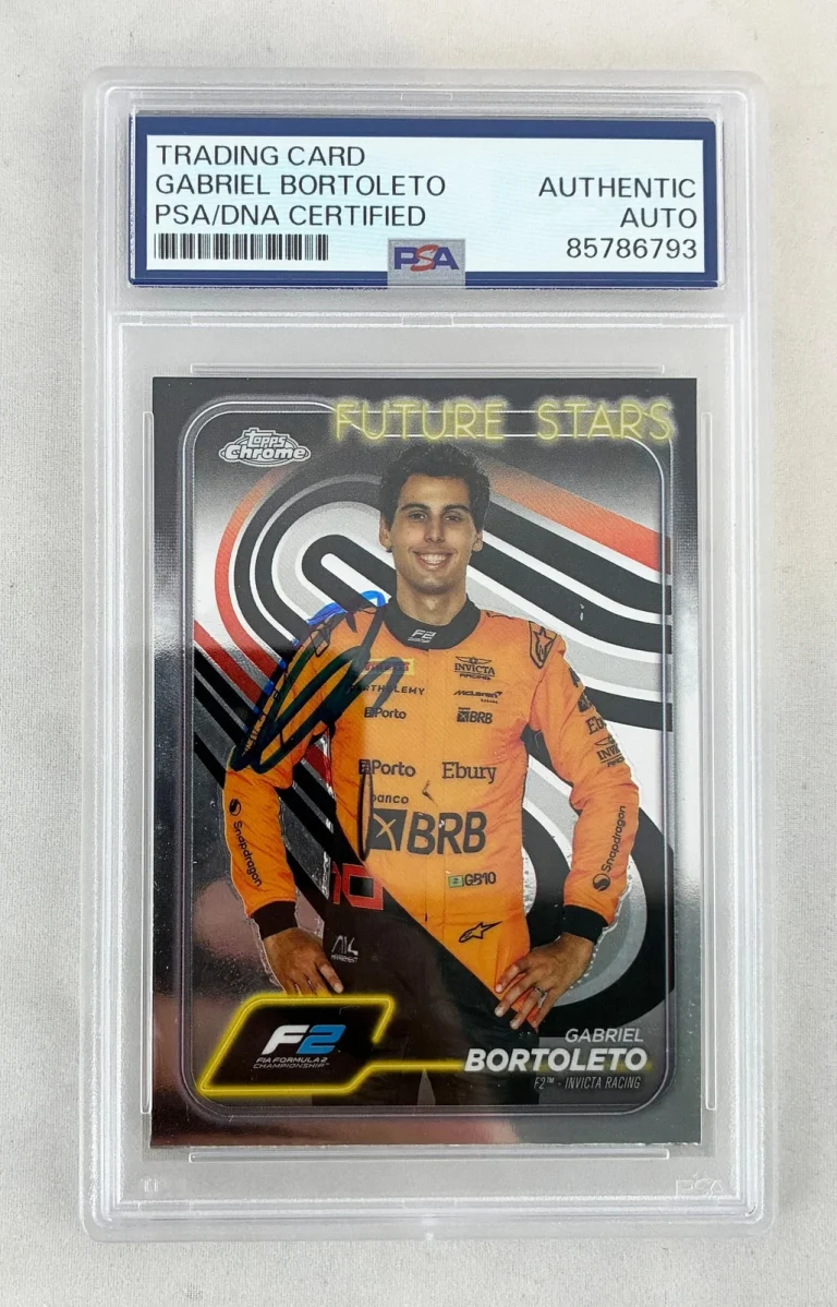 Gabriel Bortoleto Signed Rookie Card 2024 Topps Chrome #28 F2 PSA/DNA COA