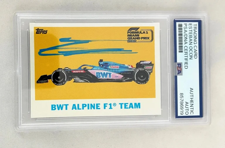 Esteban Ocon Signed Card 2022 Topps Miami GP F1 PSA/DNA 4 COA