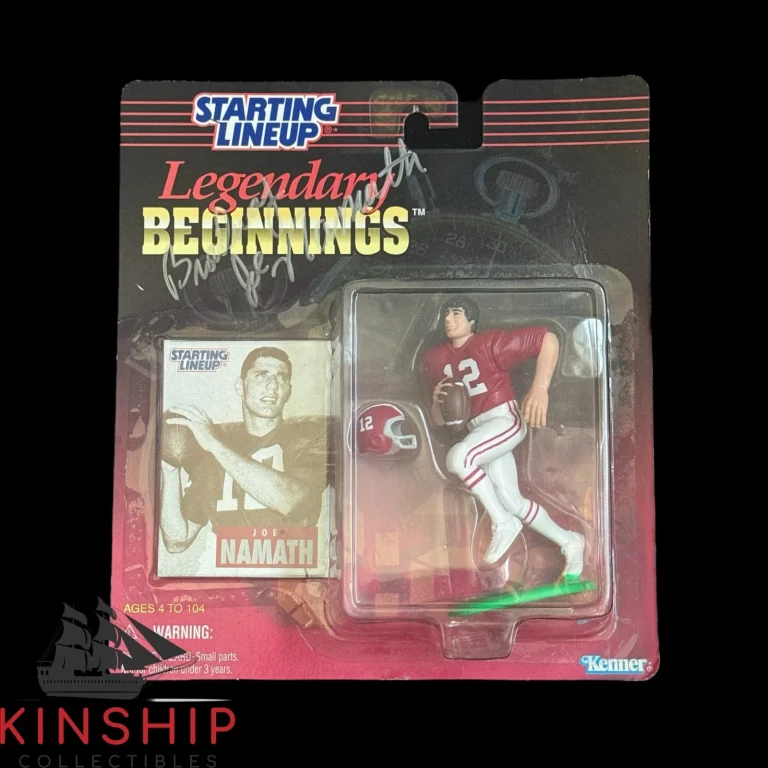 Joe Namath signed Starting Lineup Figure JSA COA Inscribed Football Auto Z2560