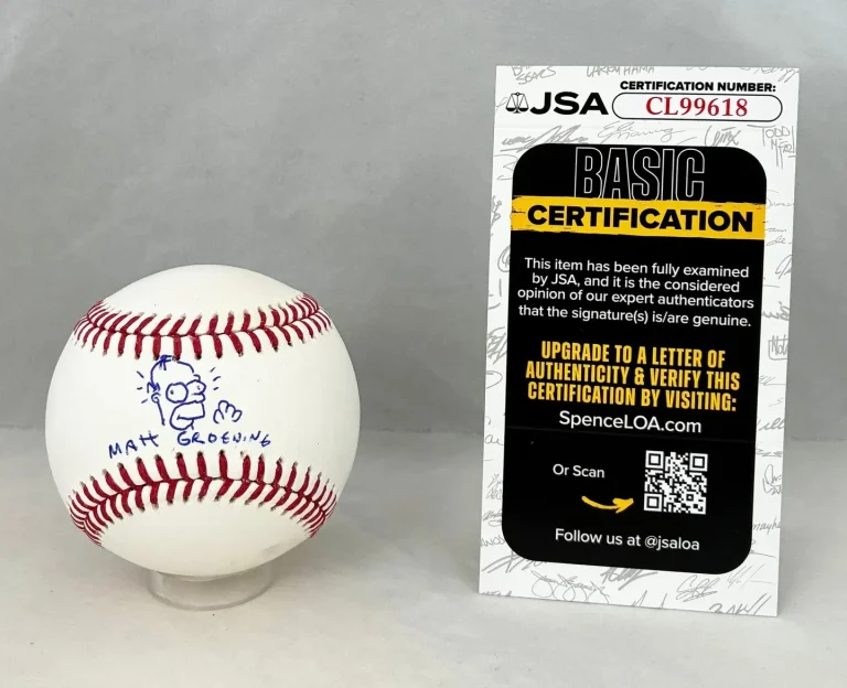 Matt Groening Signed Baseball Homer Simpson JSA COA