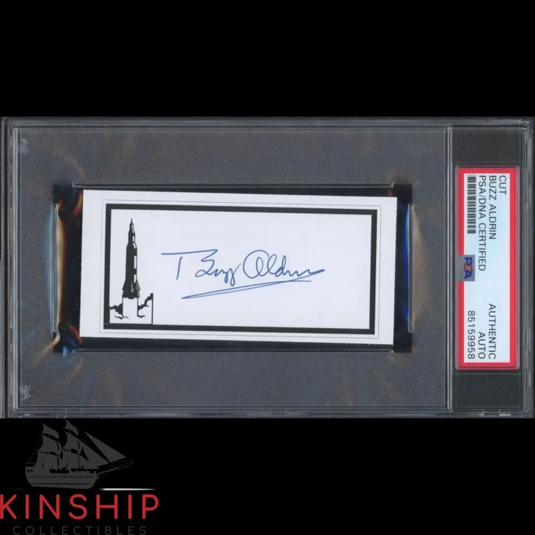 Buzz Aldrin signed Cut PSA DNA Slabbed Auto Apollo 11 Space Astronaut Bold C6072