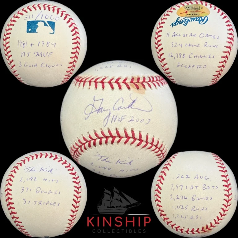 Gary Carter signed Rawlings OML Baseball Inscribed Stat HOF Mets Auto A4385