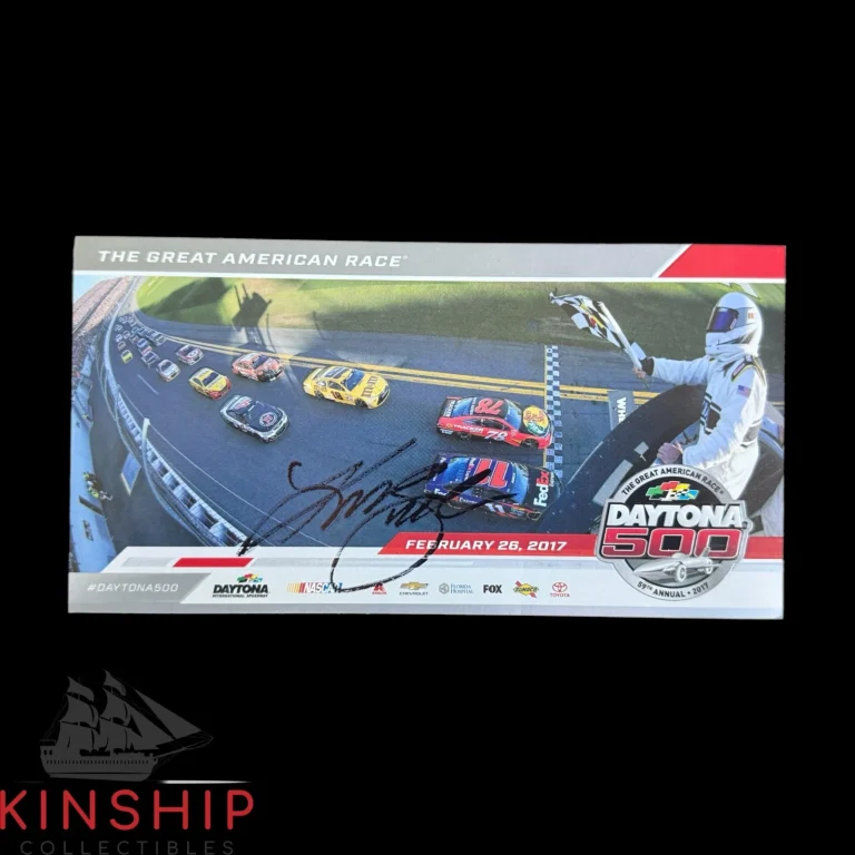 Kurt Busch signed 2017 Daytona 500 Ticket JSA COA Rare NASCAR Auto Bold Z2574