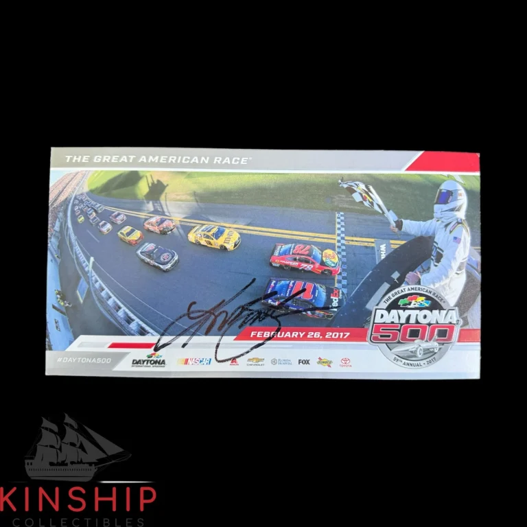 Kurt Busch signed 2017 Daytona 500 Ticket JSA COA Rare NASCAR Auto Bold Z2575