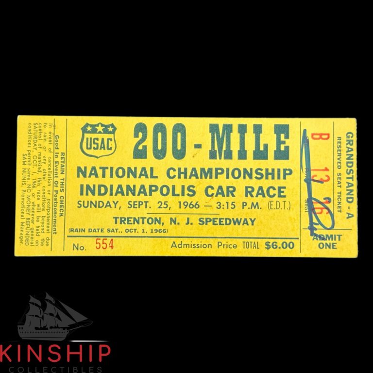 Mario Andretti signed 1966 200-Mile USAC Race Ticket JSA COA NASCAR F1 Z2590