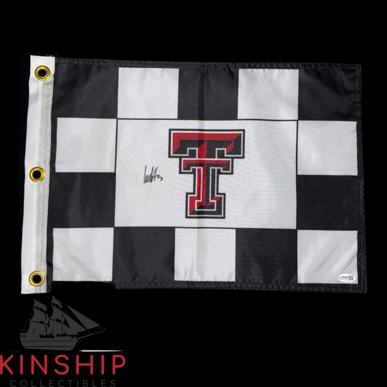 Ludvig Aberg signed Texas Tech Pin Flag JSA COA Masters Golf Ryder Cup Auto G189