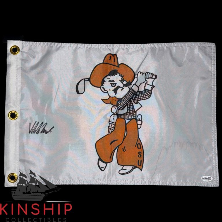 Viktor Hovland signed OSU Cowboys Pin Flag JSA COA Masters Golf Auto G190