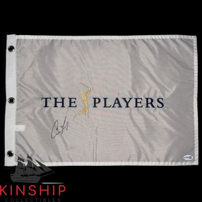 Cameron Young signed Players Championship Golf Pin Flag JSA COA Auto Cam G192