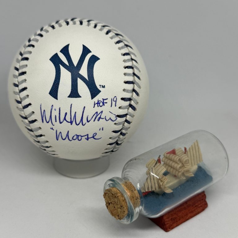 Mike Mussina signed Rawlings Yankees Team Stitch Logo Baseball JSA COA HOF A4400