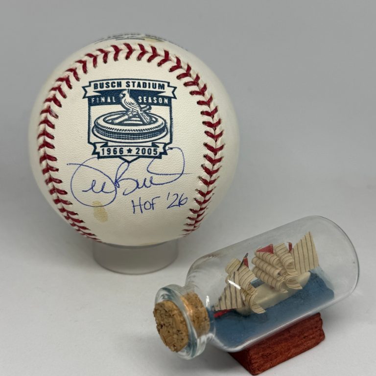 Joe Buck signed Rawlings Cardinals Busch Logo Baseball JSA HOF 26 Frick A4406