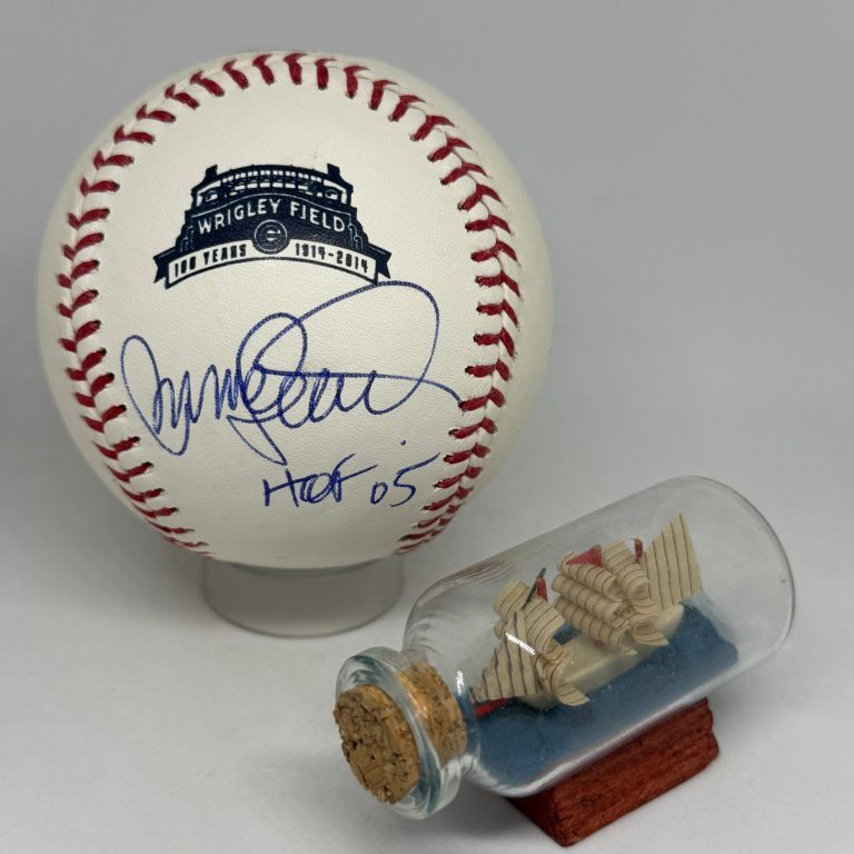 Ryne Sandberg signed Rawlings Cubs Wrigley Field Logo Baseball JSA Auto A4387