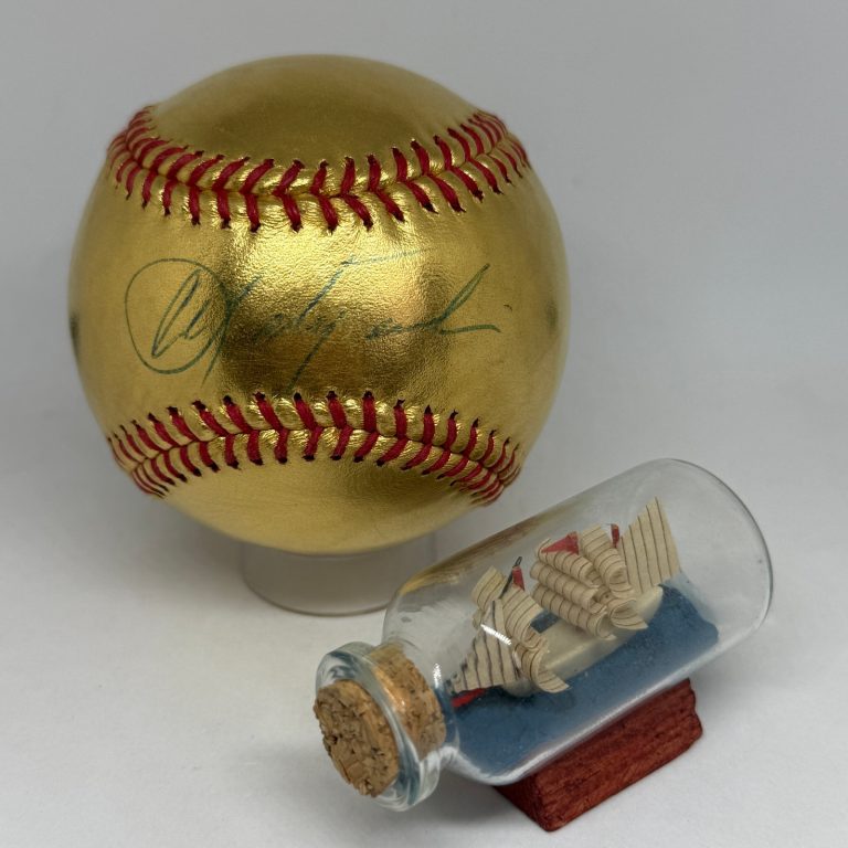 Carl Yastrzemski signed Rawlings Gold Red Sox Logo Baseball JSA COA Auto A4390
