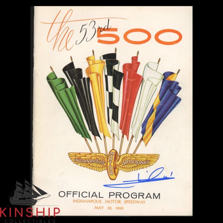 Mario Andretti signed 1969 Indy 500 Program JSA COA NASCAR Auto Winner E393