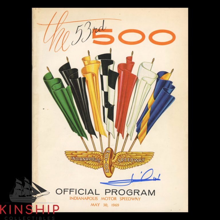 Mario Andretti signed 1969 Indy 500 Program JSA COA NASCAR Auto Winner E392