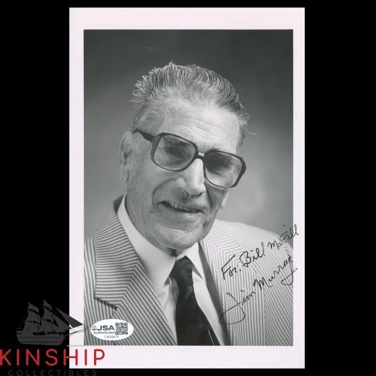 Jim Murray signed Small Photo JSA COA HOF Spink Writer BBWAA B2331