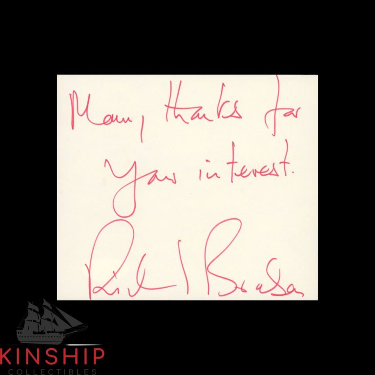 Richard Branson signed Cut JSA COA Rare Inscribed Auto Virgin Group Z2605