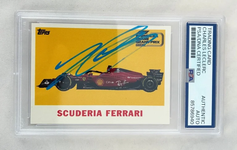 Charles Leclerc Signed Card 2022 Topps Miami GP F1 PSA/DNA 4 COA