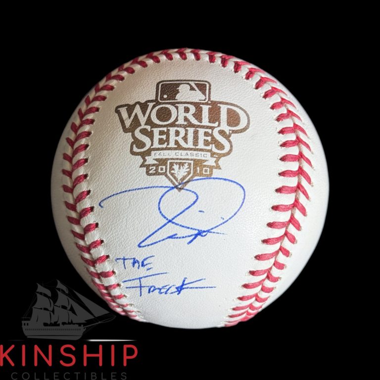 Tim Lincecum signed Rawlings 2010 World Series Logo Baseball JSA Inscribed Auto