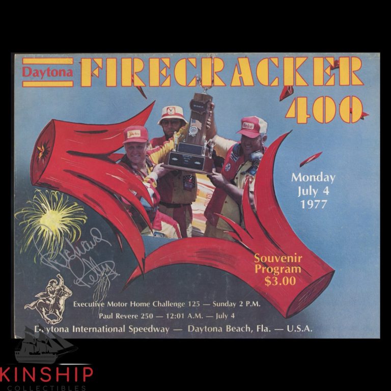 Richard Petty signed 1977 Firecracker 400 Program JSA COA NASCAR Auto Win E399