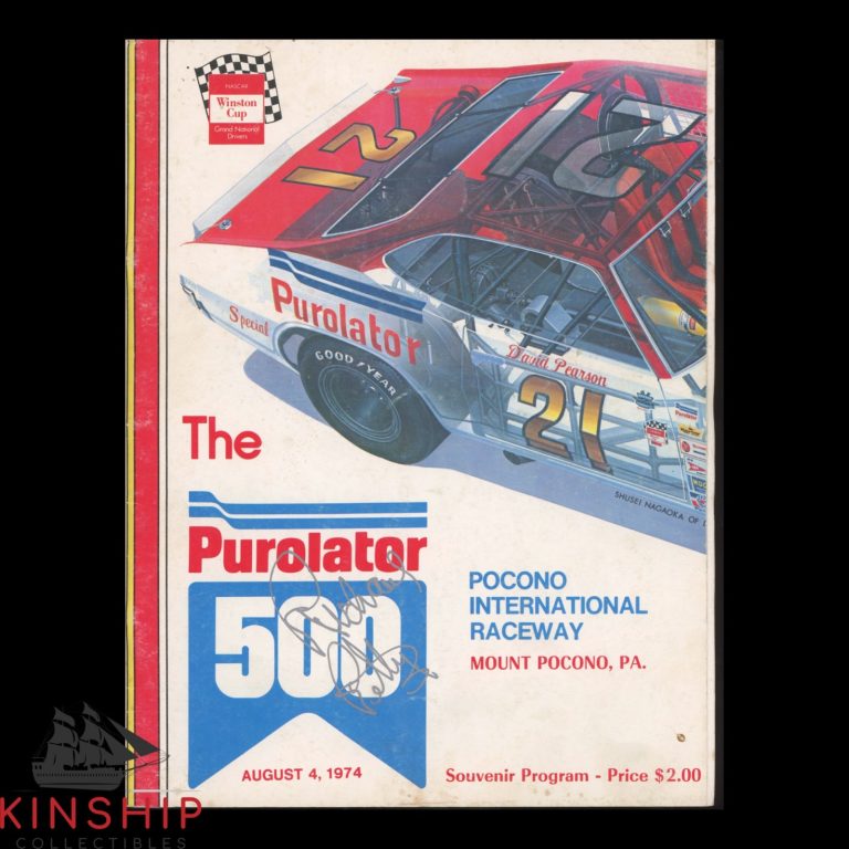 Richard Petty signed 1974 Purolator 500 Program JSA COA NASCAR Auto Win E401
