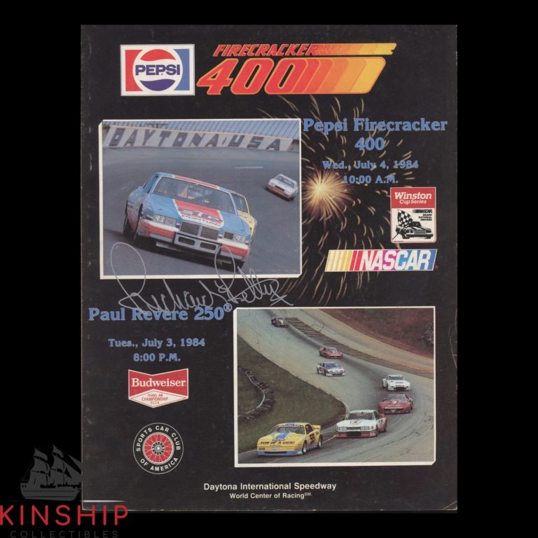 Richard Petty signed 1984 Firecracker 400 Program JSA NASCAR 200th Win Auto E402