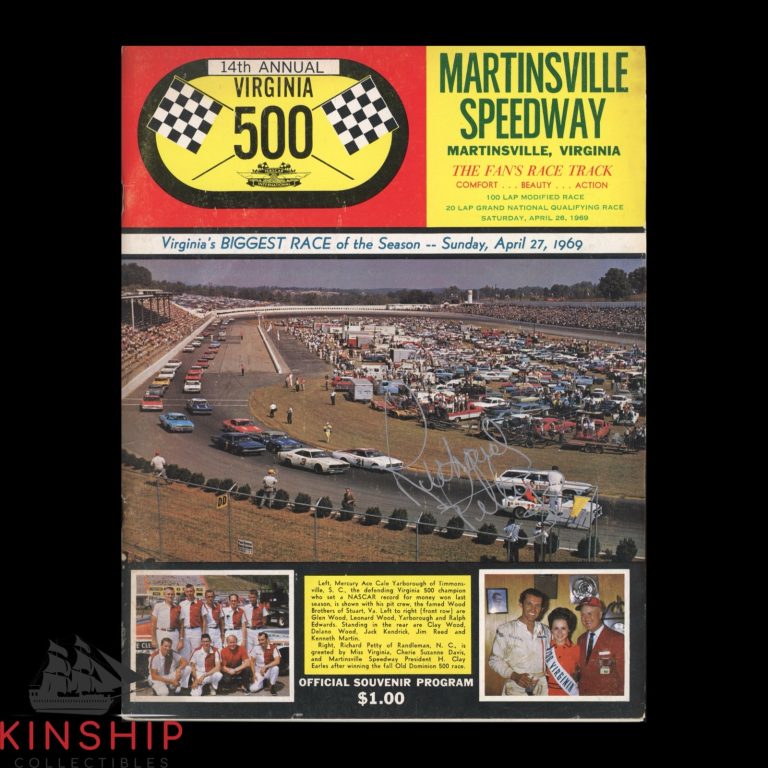 Richard Petty signed 1969 Virginia 500 Program JSA COA NASCAR Auto Win E403