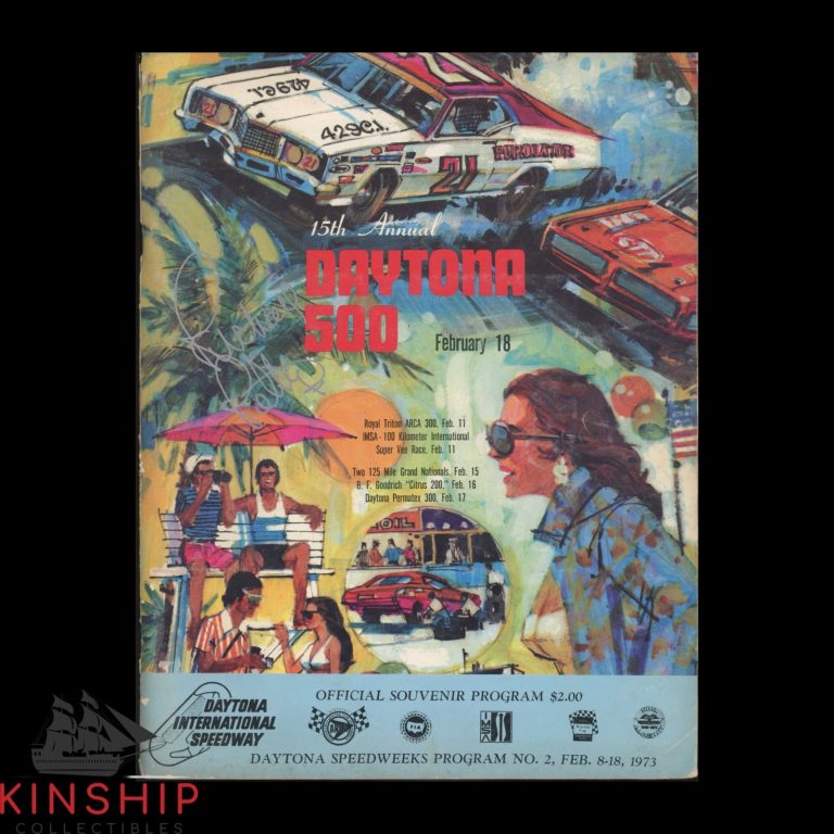 Richard Petty signed 1973 Daytona 500 Program JSA COA NASCAR Auto Winner E404