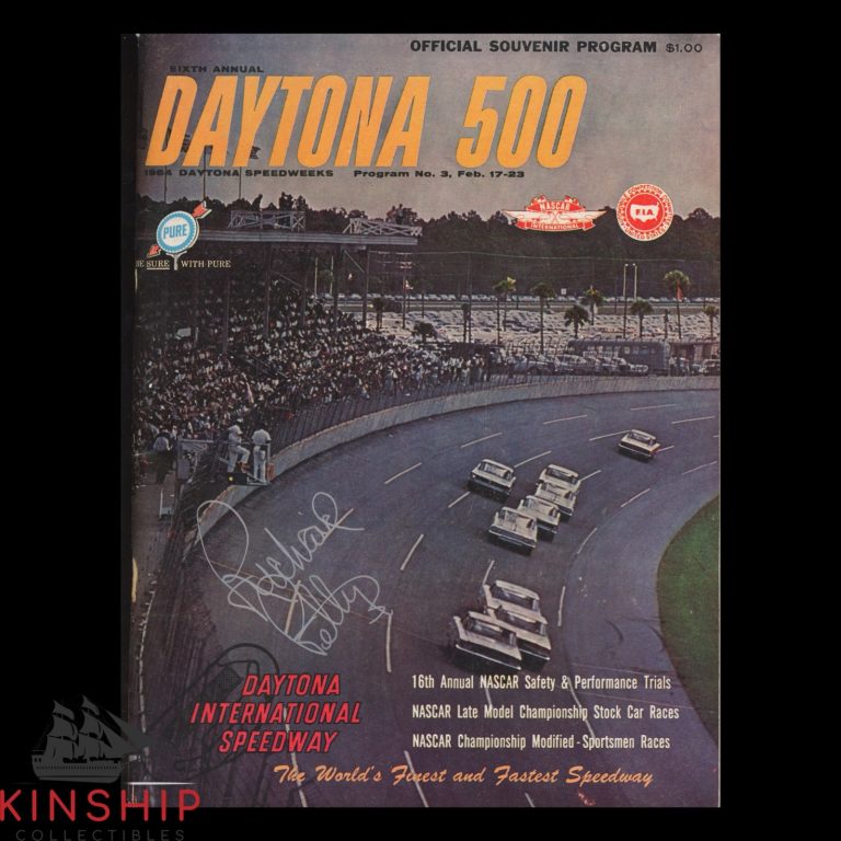 Richard Petty signed 1964 Daytona 500 Program JSA COA NASCAR Auto E406