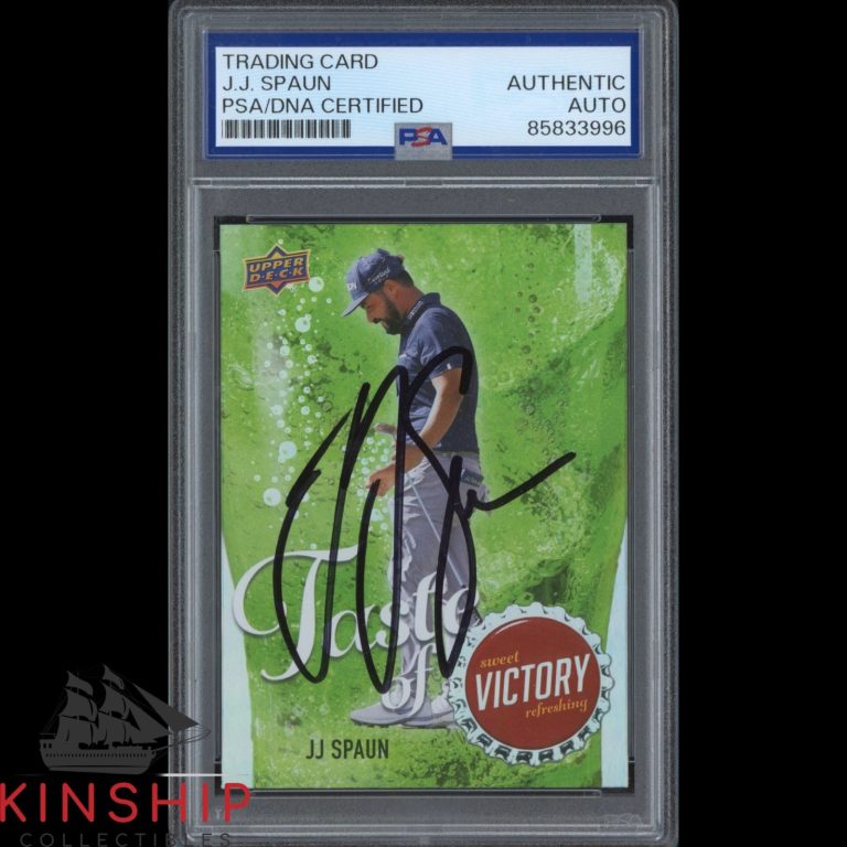JJ Spaun signed 2026 Upper Deck Golf Card PSA DNA Slab PGA Masters Auto C6097